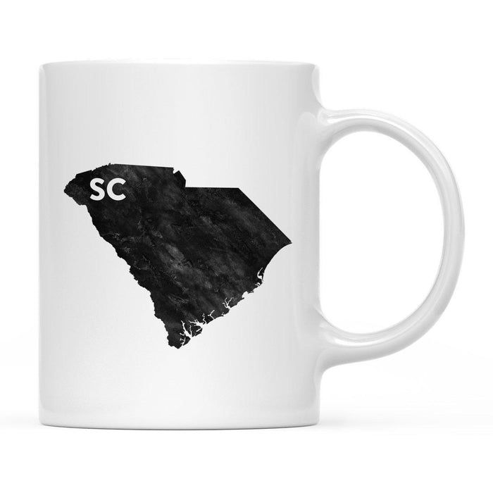 Andaz Press 11oz Modern Black Grunge Abbreviation US State Coffee Mug-Set of 1-Andaz Press-South Carolina-