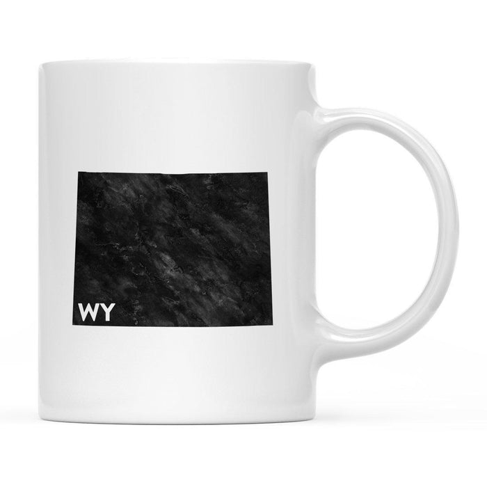 Andaz Press 11oz Modern Black Grunge Abbreviation US State Coffee Mug-Set of 1-Andaz Press-Wyoming-