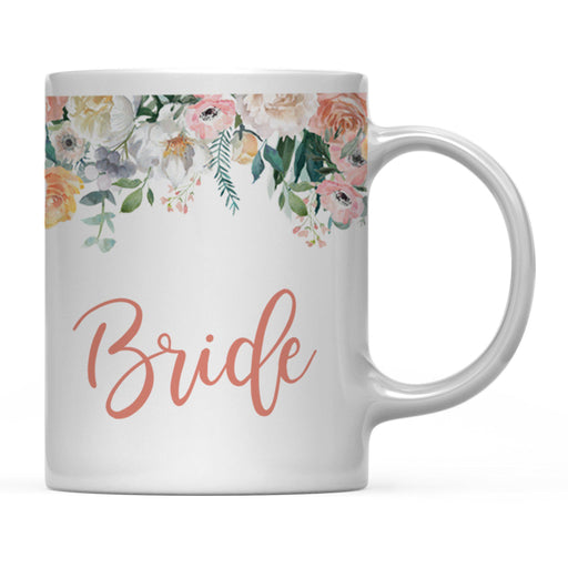 Andaz Press 11oz Wedding Peach Flowers Florals Roses Coffee Mug-Set of 1-Andaz Press-Bride-