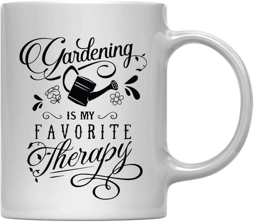 Andaz Press 11oz. Hot Chocolate Coffee Mug Gift, Gardening is My Therapy-Set of 1-Andaz Press-Gardening is My Therapy-