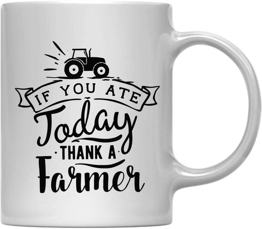 Andaz Press 11oz. Hot Chocolate Coffee Mug Gift, If You Ate Today Thank a Farmer-Set of 1-Andaz Press-If You Ate Today Thank a Farmer-