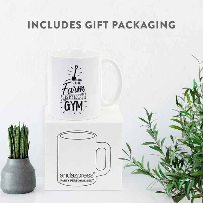 Andaz Press 11oz. Hot Chocolate Coffee Mug Gift, The Farm is My Local Gym-Set of 1-Andaz Press-The Farm is My Local Gym-