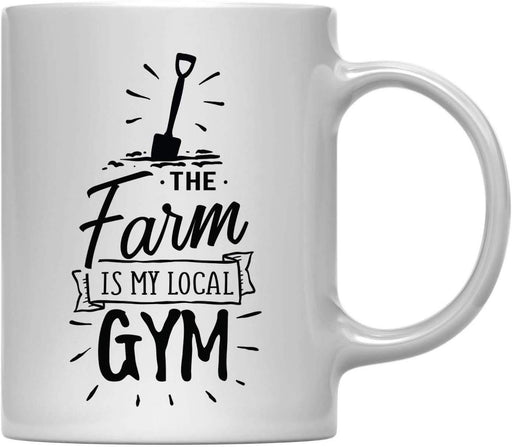 Andaz Press 11oz. Hot Chocolate Coffee Mug Gift, The Farm is My Local Gym-Set of 1-Andaz Press-The Farm is My Local Gym-