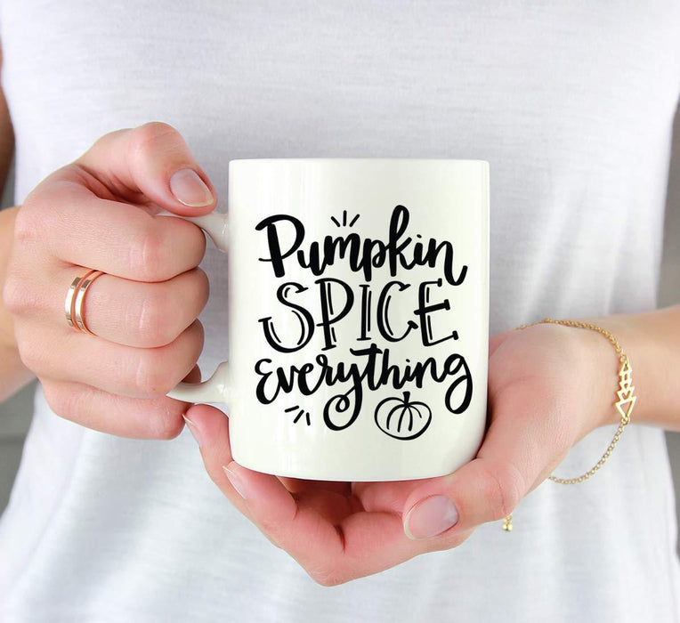 Andaz Press Autumn 11oz. Coffee Mug Gift, Pumpkin Spice Everything, Black Bold Font-Set of 1-Andaz Press-Pumpkin Spice Everything, Black Bold Font-