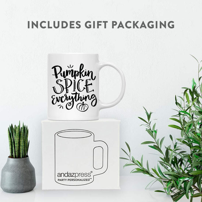 Andaz Press Autumn 11oz. Coffee Mug Gift, Pumpkin Spice Everything, Black Bold Font-Set of 1-Andaz Press-Pumpkin Spice Everything, Black Bold Font-