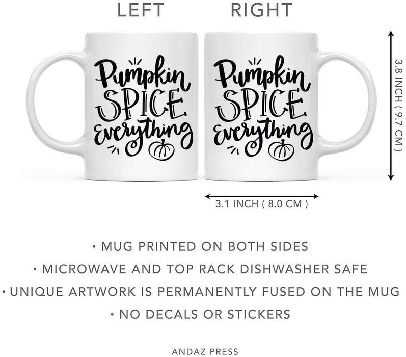 Andaz Press Autumn 11oz. Coffee Mug Gift, Pumpkin Spice Everything, Black Bold Font-Set of 1-Andaz Press-Pumpkin Spice Everything, Black Bold Font-