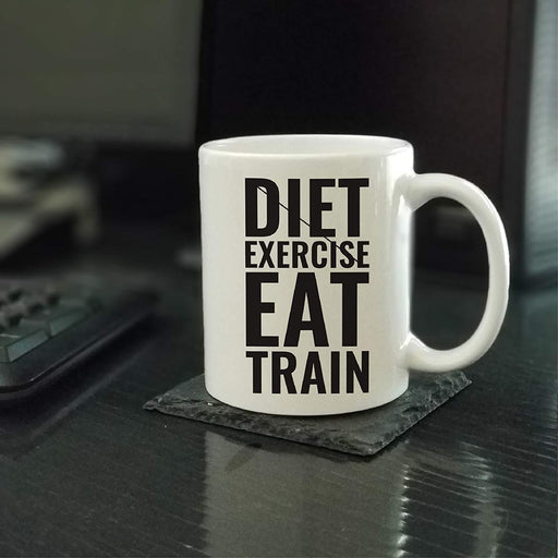 Andaz Press Fitness Coffee Mug Diet Exercise Eat Train-Set of 1-Andaz Press-Diet Exercise Eat Train-