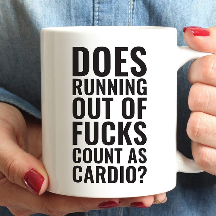 Andaz Press Fitness Coffee Mug Does Running Out of Fucks Count As Cardio?-Set of 1-Andaz Press-Does Running Out of Fucks Count As Cardio?-