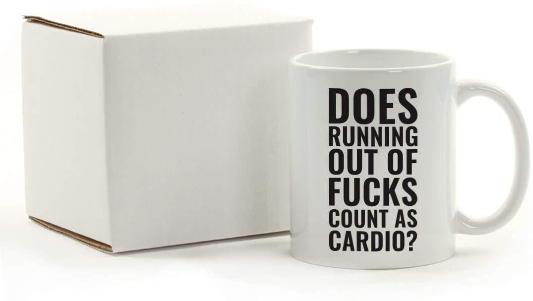 Andaz Press Fitness Coffee Mug Does Running Out of Fucks Count As Cardio?-Set of 1-Andaz Press-Does Running Out of Fucks Count As Cardio?-