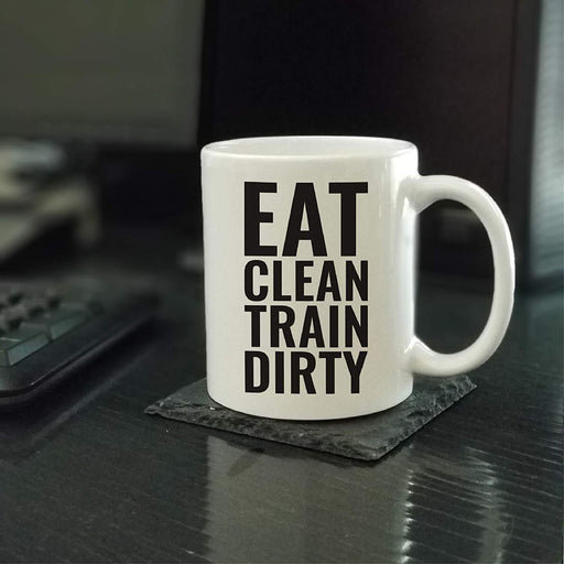 Andaz Press Fitness Coffee Mug Eat Clean Train Dirty-Set of 1-Andaz Press-Eat Clean Train Dirty-