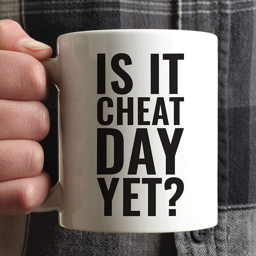 Andaz Press Fitness Coffee Mug is It Cheat Day Yet?-Set of 1-Andaz Press-is It Cheat Day Yet?-