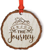 Andaz Press Real Wood Rustic Christmas Ornament, Engraved Wood Slab, Enjoy The Journey-Set of 1-Andaz Press-Enjoy The Journey-