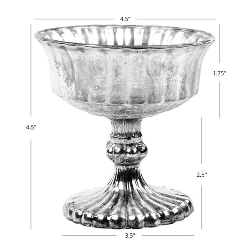 Antique Burnt Gold Glass Compote Vase Flower Bowl Centerpiece-Set of 1-Koyal Wholesale-4.5" D x 4.5" H-