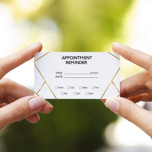 Appointment Business Cards for Hair Salon, Client Reminder, Office, Massage, Grooming, Dental, Medical Doctor-Set of 100-Andaz Press-Geometric Lines-