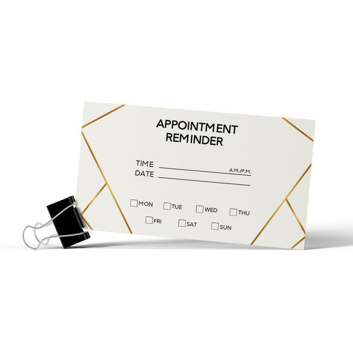 Appointment Business Cards for Hair Salon, Client Reminder, Office, Massage, Grooming, Dental, Medical Doctor-Set of 100-Andaz Press-Geometric Lines-