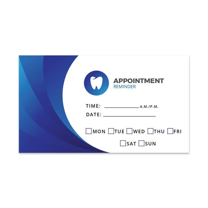 Appointment Business Cards for Hair Salon, Client Reminder, Office, Massage, Grooming, Dental, Medical Doctor-Set of 100-Andaz Press-Dental-