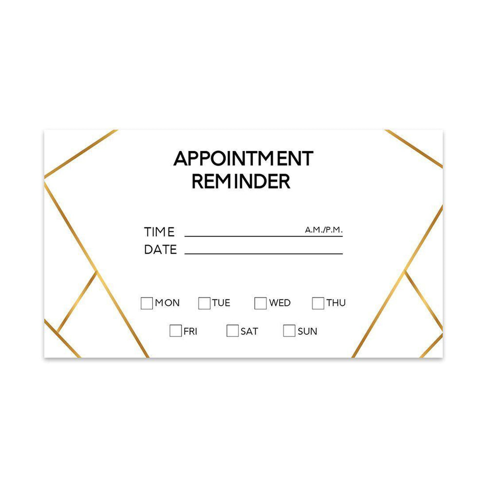 Appointment Business Cards for Hair Salon, Client Reminder, Office, Massage, Grooming, Dental, Medical Doctor-Set of 100-Andaz Press-Geometric Lines-