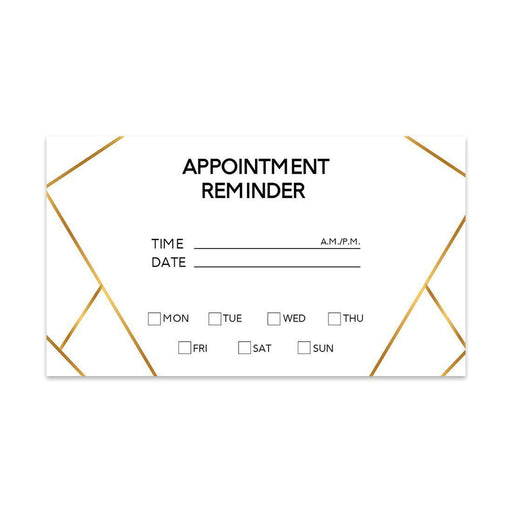 Appointment Business Cards for Hair Salon, Client Reminder, Office, Massage, Grooming, Dental, Medical Doctor-Set of 100-Andaz Press-Geometric Lines-