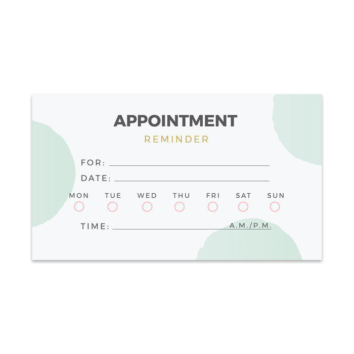 Appointment Business Cards for Hair Salon, Client Reminder, Office, Massage, Grooming, Dental, Medical Doctor-Set of 100-Andaz Press-Half Circle Design-