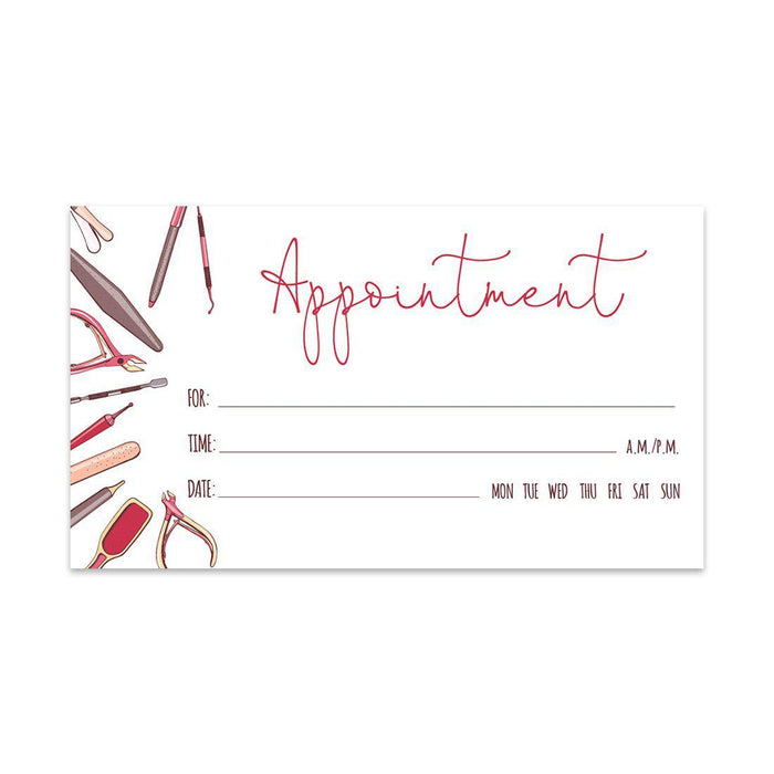 Appointment Business Cards for Hair Salon, Client Reminder, Office, Massage, Grooming, Dental, Medical Doctor-Set of 100-Andaz Press-Nail Spa-