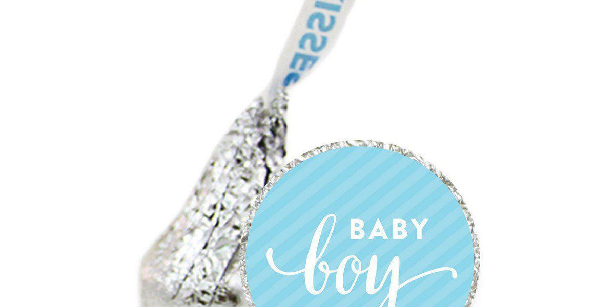216 Baby Boy Baby Shower Party Favor Hershey's Kisses Stickers / Labels 