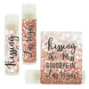 Bachelorette Faux Rose Gold Glitter Shimmer, Lip Balm Favors-Set of 12-Andaz Press-Kissing The Miss Goodbye in Las Vegas-