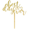 Best Day Ever Mirror Acrylic Wedding Cake Toppers-Set of 1-Andaz Press-Gold-