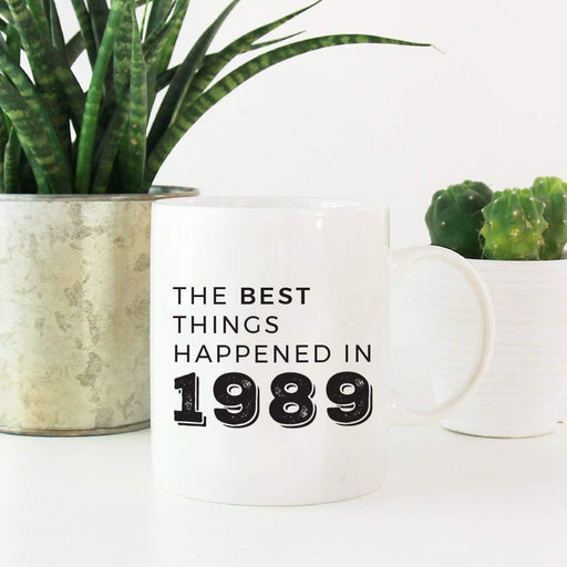 Birthday Milestone Coffee Mug Gift, The Best Things Happened in 1989-Set of 1-Andaz Press-