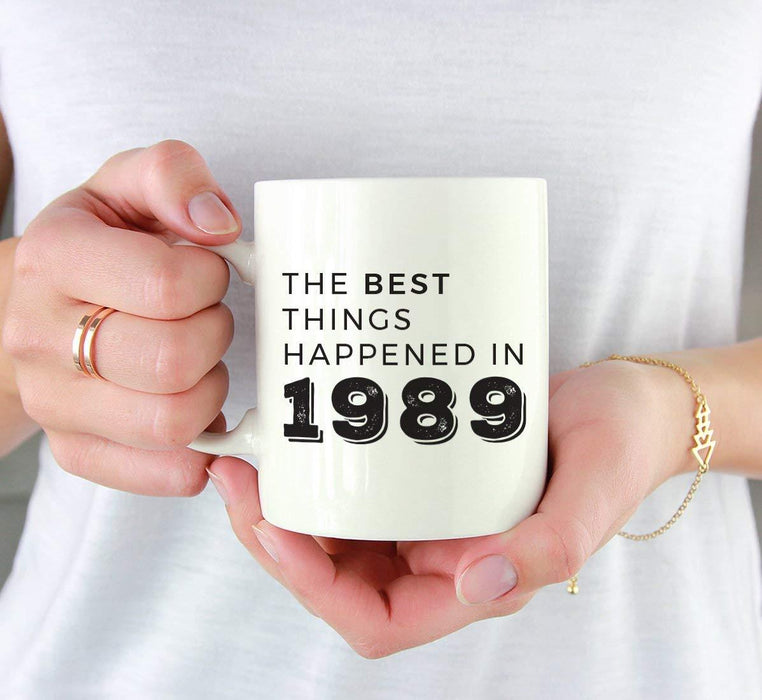 Birthday Milestone Coffee Mug Gift, The Best Things Happened in 1989-Set of 1-Andaz Press-