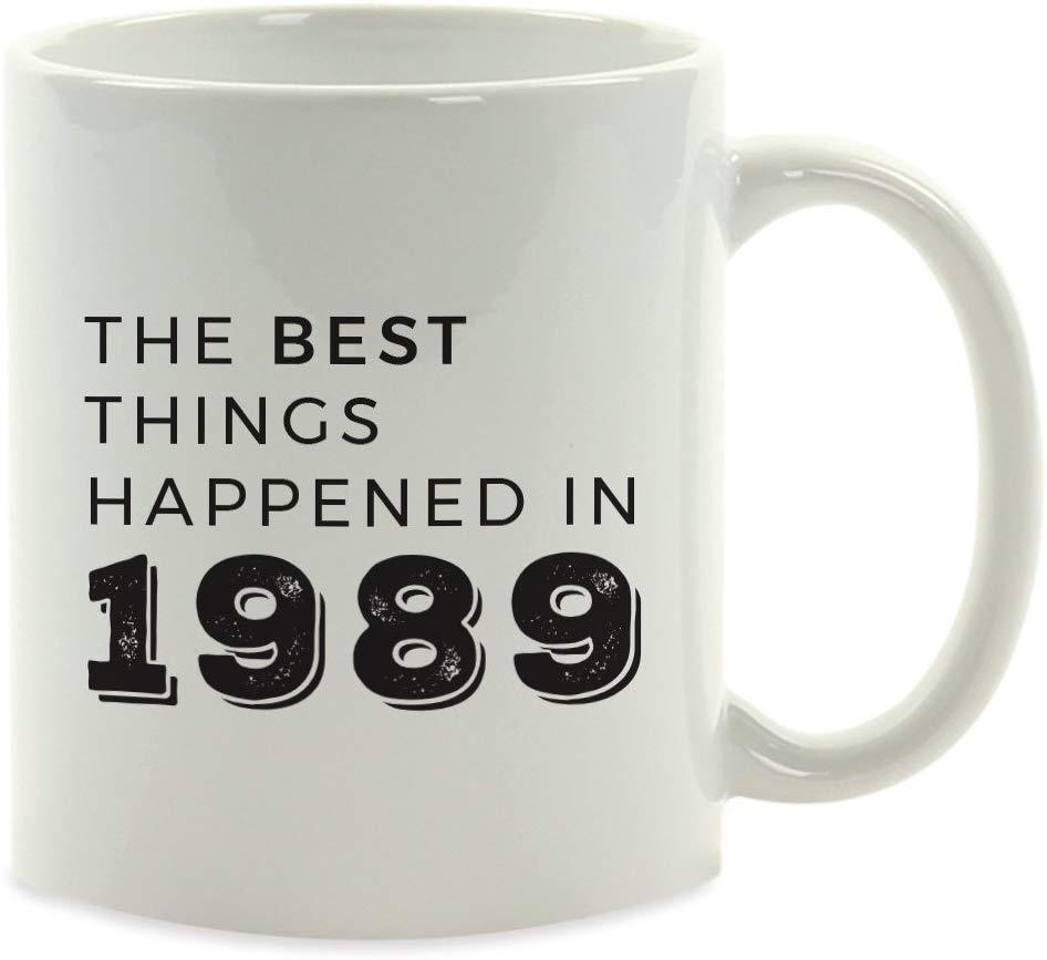 Birthday Milestone Coffee Mug Gift, The Best Things Happened in 1989-Set of 1-Andaz Press-