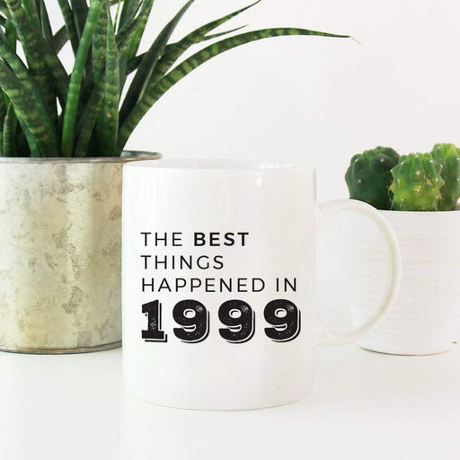 Birthday Milestone Coffee Mug Gift, The Best Things Happened in 1999-Set of 1-Andaz Press-