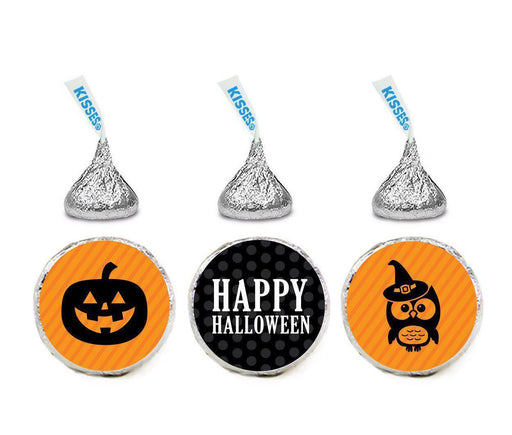 Black & Orange Halloween Hershey's Kisses Stickers-Set of 216-Andaz Press-