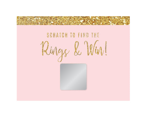 Blush Pink Gold Glitter Print Wedding Bridal Shower Game Scratch Cards-Set of 30-Andaz Press-