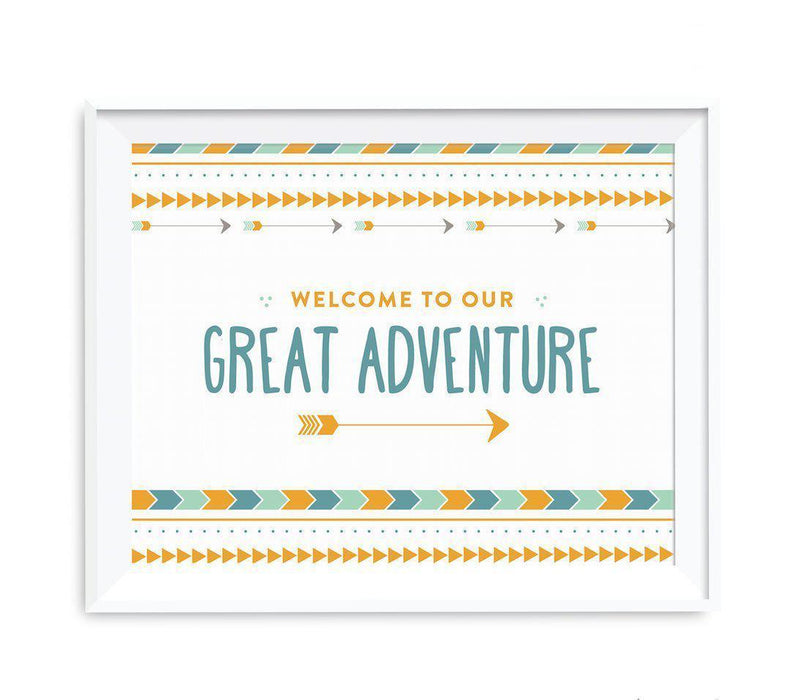 Boho Chic Tribal Birthday Party Signs-Set of 1-Andaz Press-Welcome To Our Adventure-