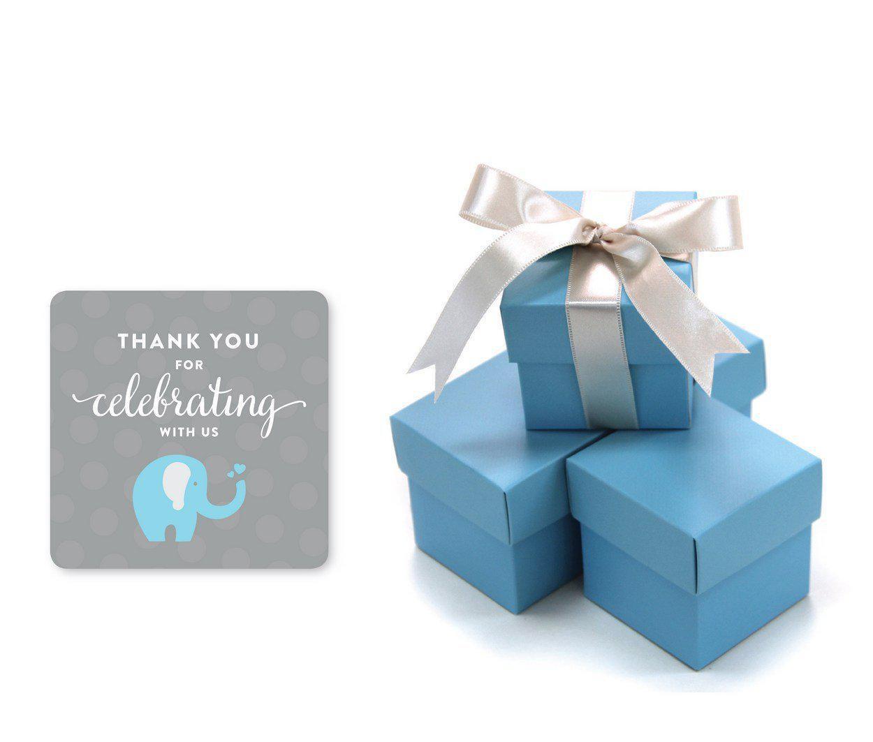 Boy Elephant Baby Shower Favor Box DIY Party Favors Kit-Set of 20-Andaz Press-