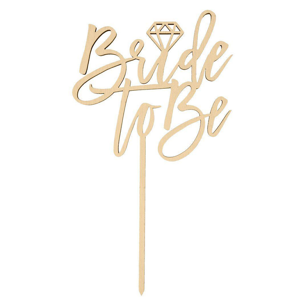 Bride to Be Laser Cut Wood Cake Topper-Set of 1-Andaz Press-