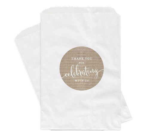 Burlap Thank You for Celebrating With Us Favor Bags-Set of 24-Andaz Press-