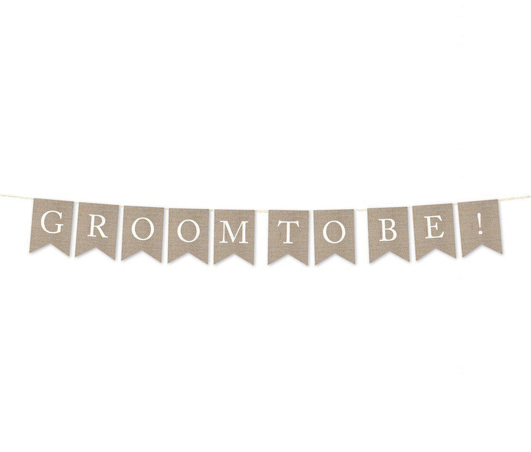 Burlap Wedding Pennant Party Banner