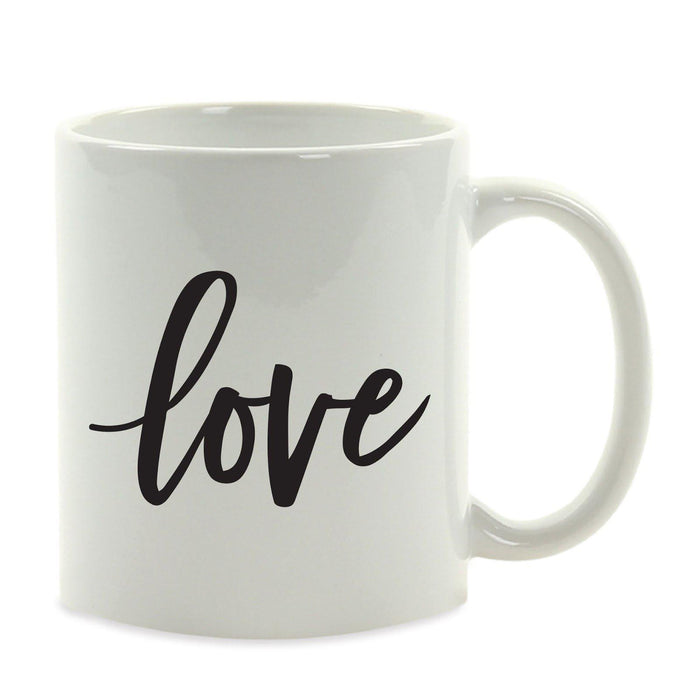 Calligraphy Good Virtues Ceramic Coffee Mug-Set of 1-Andaz Press-Love-