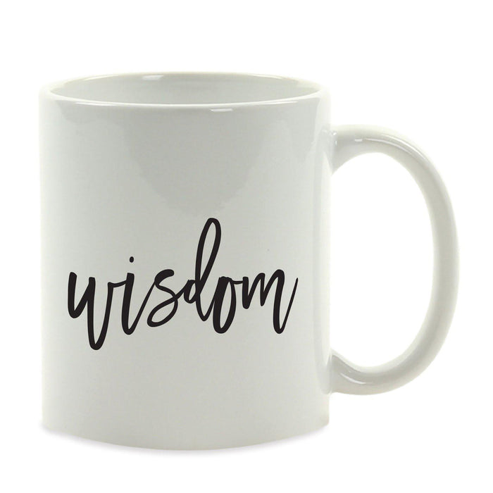 Calligraphy Good Virtues Ceramic Coffee Mug-Set of 1-Andaz Press-Wisdom-