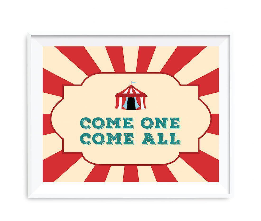 Carnival Circus Birthday Party Signs