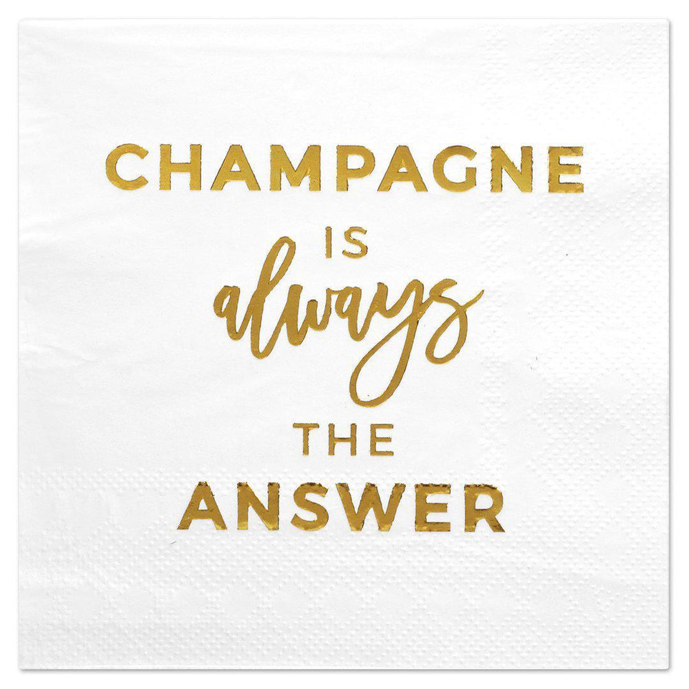 Champagne is the Answer Funny Cocktail Napkins-Set of 50-Andaz Press-