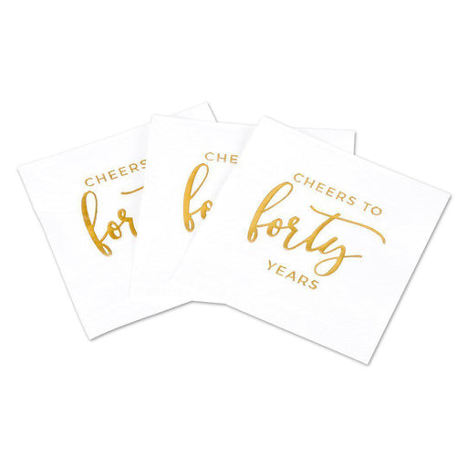 Cheers to Forty Funny Cocktail Napkins-Set of 50-Andaz Press-