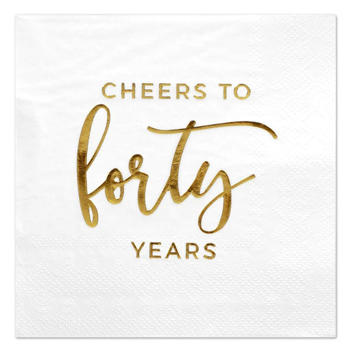 Cheers to Forty Funny Cocktail Napkins-Set of 50-Andaz Press-