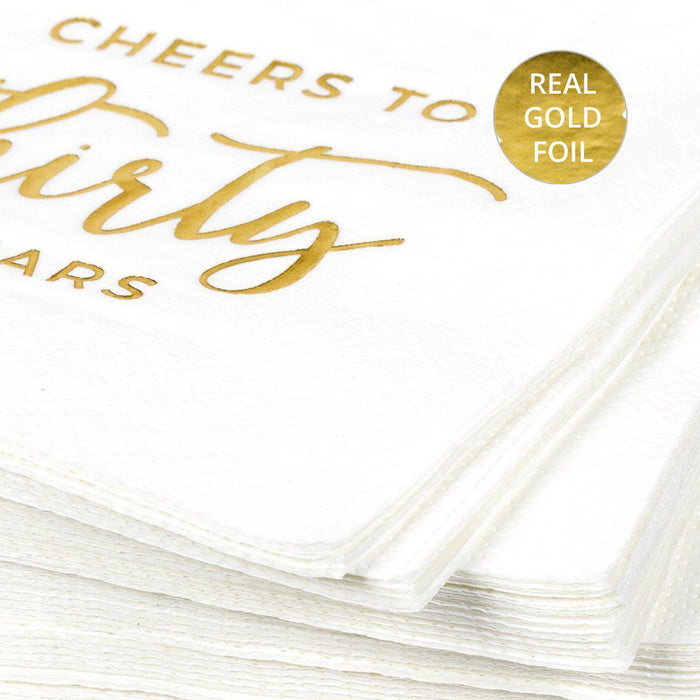 Cheers to Thirty Funny Cocktail Napkins-Set of 50-Andaz Press-