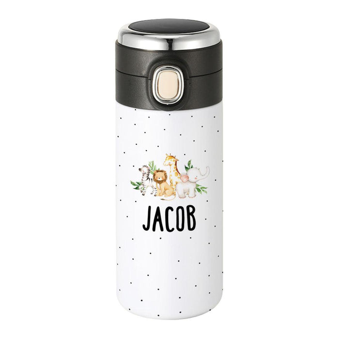 20oz Kid Stainless Steel Water Bottle with Straw Insulated Thermos Vacuum Thermal  Tumbler, Animals Flask Travel Mug for School Lunch 