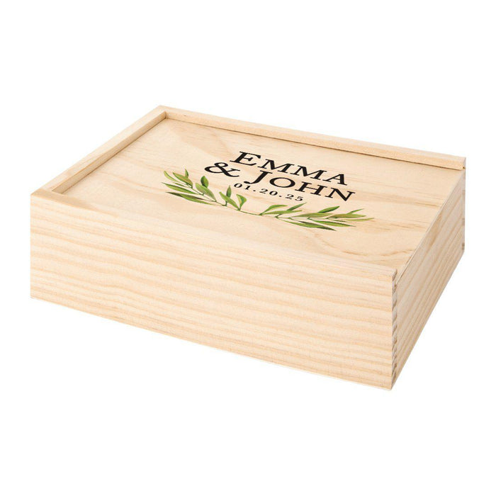 Custom Laser Engraved Wedding Wooden Photo Box-Set of 1-Koyal Wholesale-Willow Branch-