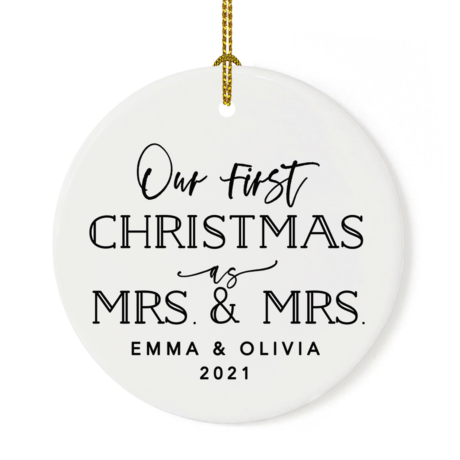 Newlywed christmas ornament sale set