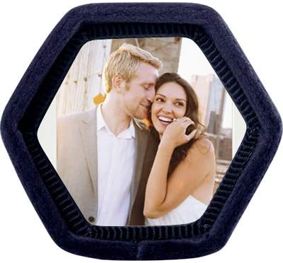 Custom Photo Hexagon Velvet Ring Box-Set of 1-Koyal Wholesale-Deep Purple-