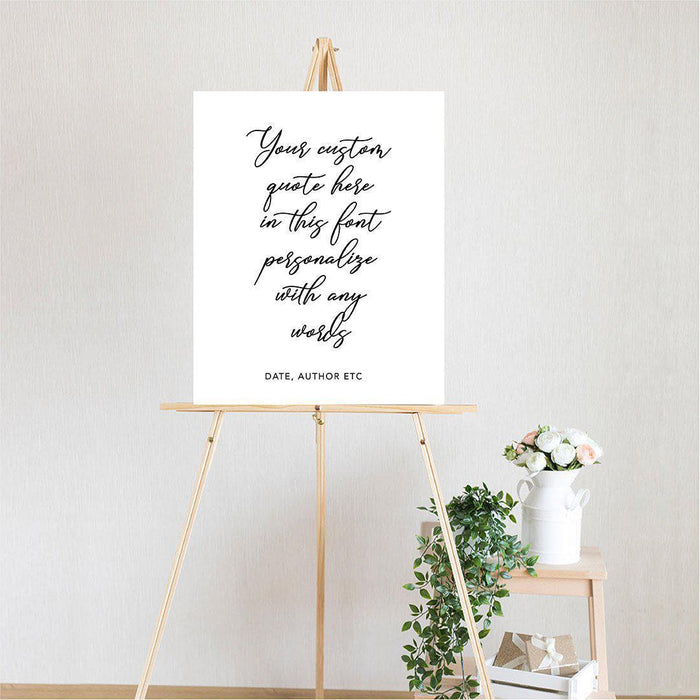 Custom Quote Canvas Wedding Guestbook Signs-Set of 1-Andaz Press-Vertical Modern Quote-